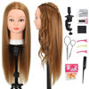 Picture of Opini Mannequin Head with Hair 80% Human Hair Straight 26"-28" Doll Head with Hair Cosmetology Mannequin Head Human Hair for Hairdresser (#27 Light brown)
