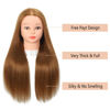 Picture of Opini Mannequin Head with Hair 80% Human Hair Straight 26"-28" Doll Head with Hair Cosmetology Mannequin Head Human Hair for Hairdresser (#27 Light brown)