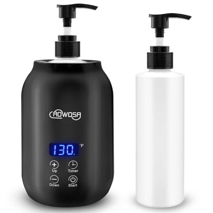 Picture of Massage Oil Warmer Bottle Professional Electric Lotion Digital Heater for SPA, Automatic Oil Warmer Heated Oil Lotion Cream for Salon, Barber Shops, Home, with Two Oil Bottle Dispenser (Black)
