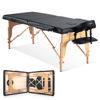 Picture of CHRUN Massage Table Portable Massage Bed Lash Spa Bed Tattoo Face Cradle Bed Height 35Inch Adjustable 2 Fold with Bag - Black