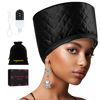 Picture of Heat Cap for Deep Conditioning, Ingeware Thermal Cap for Hair Steamer Cap for Natural Hair Portable Electric Heat Hair Spa Cap for Home Use Pattern (Solid Black)