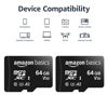 Picture of Amazon Basics MicroSDXC UHS-I Class 10 Memory Card with Full Size Adapter, A2, U3, V30, 4K, Read Speed up to 100 MB/s, 64 GB (2pack), for GoPro Cameras Storage, Black