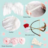 Picture of AMOR PRESENT Baby Angel Wings, 5PCS Newborn Photoshoot Clothes White Angel Feather Wing Baby Cupid Costume Set with Headband Bow Swords Photo Prop Outfit 0-18 Months