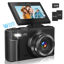 Picture of Digital Camera for Photography, 4K Vlogging Camera for YouTube 3" 180° Flip Screen 18X Digital Zoom Compact Retro Camera with 32GB TF Card & 2 Batteries, Black