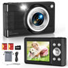 Picture of Upgrade Digital Camera, 56MP FHD 1080P Camera for Kids with 16x Zoom Anti Shake, Kid Camera with 32GB TF Card, Two Batteries, Lanyard, Compact Small Camera for Kids Boys Girls（Black）