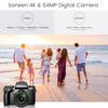 Picture of Saneen Digital Camera, 4k Cameras for Photography & Video, 64MP WiFi Touch Screen Vlogging Camera for YouTube with Flash, 32GB Card, Lens Hood, 3000mAH Battery, Front and Rear Cameras - Black