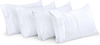 Picture of Utopia Bedding Queen Pillow Cases - Pack of 4 - Envelope Closure - Soft Brushed Microfiber Fabric - Shrinkage and Fade Resistant Pillow Covers Queen Size 20 X 30 Inches (Queen, White)