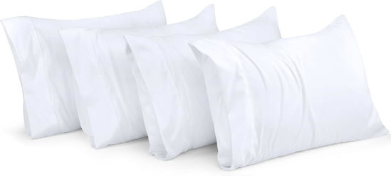 Picture of Utopia Bedding Queen Pillow Cases - Pack of 4 - Envelope Closure - Soft Brushed Microfiber Fabric - Shrinkage and Fade Resistant Pillow Covers Queen Size 20 X 30 Inches (Queen, White)