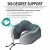 Picture of napfun Neck Pillow for Traveling, Upgraded Travel Neck Pillow for Airplane 100% Pure Memory Foam Travel Pillow for Flight Headrest Sleep, Portable Plane Accessories, Light Grey