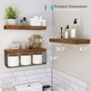 Picture of QEEIG Bathroom Shelves Over Toilet Wall Mounted Floating Shelves Farmhouse Shelf Toilet Paper Storage Small 16 inch Set of 3, Rustic Brown (019-BN3)