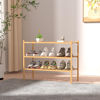 Picture of ROMGUAR CRAFT 3 Tier Bamboo Shoe Rack for Closet Free Standing Wood Shoe Shelf Storage Organizer for Entryway Small Space Stackable 27"x11"x20" (Natural)