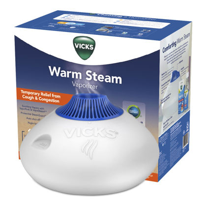 Picture of Vicks Warm Steam Vaporizer, Small to Medium Rooms, 1.5 Gallon Tank - Warm Mist Humidifier for Baby and Kids Rooms with Night Light, Works with Vicks VapoPads and VapoSteam