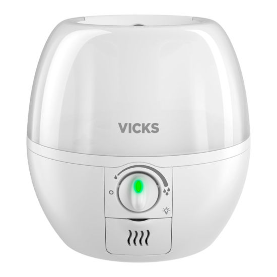 Picture of Vicks 3-in-1 SleepyTime Humidifier, No. 1 Brand Recommended by Pediatricians*. Cool Mist Humidifier with Night-Light, and Essential Oil Diffuser for Baby and Kids rooms. Visible Cool Mist, White.