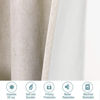 Picture of H.VERSAILTEX Linen 100% Blackout Curtains for Bedroom Full Light Blocking Curtains, Textured Window Curtains for Living Room 84 inch Grommet, Energy Efficient Curtains White Liner(2 Panels, Natural)