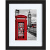 Picture of PEALSN 8x10 Picture Frame Set of 6, Display Picture 5x7 with Mat or 8x10 Without Mat, Black Woodgrain