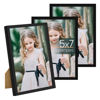Picture of upsimples 5x7 Picture Frame Set of 3, Made of High Definition Glass for 5 x 7 Black Frames, Wall and Tabletop Display Thin Border Photo Frame for Home Décor