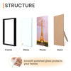 Picture of upsimples 5x7 Picture Frame Set of 3, Made of High Definition Glass for 5 x 7 Black Frames, Wall and Tabletop Display Thin Border Photo Frame for Home Décor