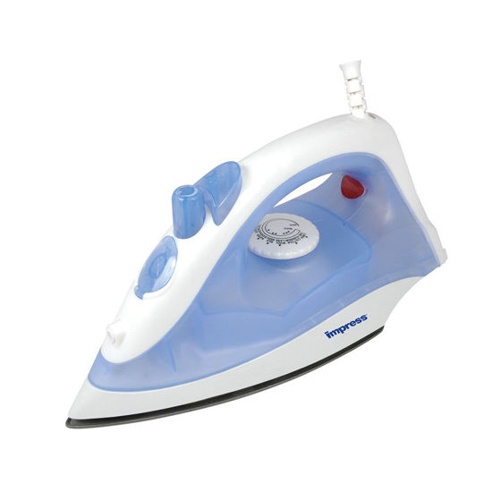 Picture of Impress Basic Clothing Iron | Non-Stick | Compact | Spray | Adjustable Steam | Fabric Selector | Swivel Cord | Lightweight | 1200-Watt (Blue)