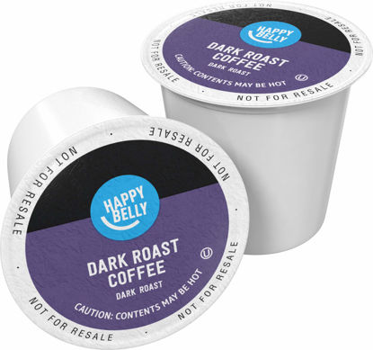 Picture of Amazon Brand - Happy Belly Dark Roast Coffee Pods, Compatible with Keurig 2.0 K-Cup Brewers, 100 Count