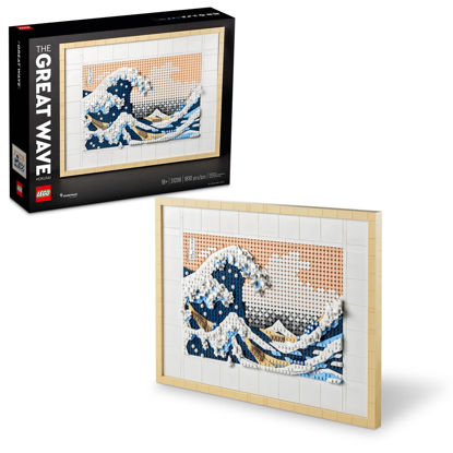 Picture of LEGO Art Hokusai - The Great Wave 31208, 3D Japanese Wall Art Craft Kit, Framed Ocean Canvas, Creative Activity Hobbies for Adults, DIY Home, Office Decor
