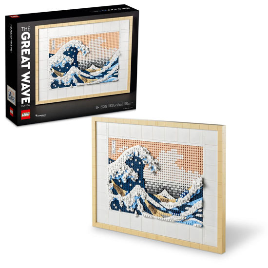 Picture of LEGO Art Hokusai - The Great Wave 31208, 3D Japanese Wall Art Craft Kit, Framed Ocean Canvas, Creative Activity Hobbies for Adults, DIY Home, Office Decor