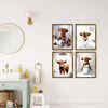 Picture of TWNSLLA Highland Cow Funny Bathroom Decor Wall Art,Bathroom Highland Cow Art Prints,Rustic Farmhouse Bathroom Wall Decor,Funny Bathroom Signs Animal Canvas Wall Art,UNFRAMED,8x10inchx4pcs