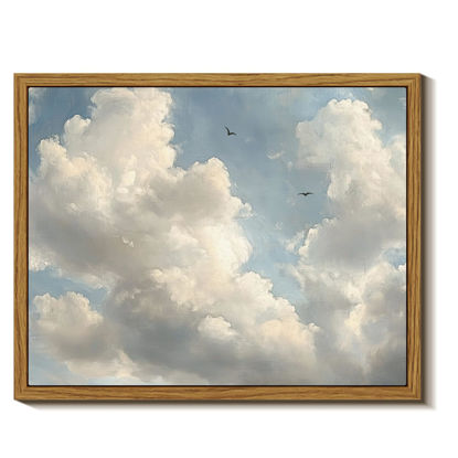 Picture of InSimSea Framed Wall Art for Living Room Cloud Canvas Art Wall Decor Bedroom Cloudy Artwork Retro Oil Paintings Pictures Prints Rustic Gallery Boho Vintage Flower Botanical Farmhouse Office 8x10In