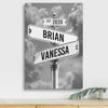 Picture of Personalized Canvas Gifts For Couples - Custom Vintage Street Sign Name And Date Canvas Poster Print, Christmas Gifts, Valentines Day, Wedding Gift - Gift Wrapping Available (Style 1)