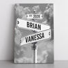 Picture of Personalized Canvas Gifts For Couples - Custom Vintage Street Sign Name And Date Canvas Poster Print, Christmas Gifts, Valentines Day, Wedding Gift - Gift Wrapping Available (Style 1)