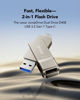 Picture of Lexar D40E 256GB Dual Drive USB 3.2 Gen 1 Type-C™ Jump Drive, USB-C Flash Drive Metal Housing Swivel Design Thumb Drive (LJDD40E256G-BNSNG)