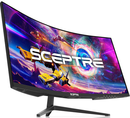 Picture of Sceptre 30-inch Curved Gaming Monitor 21:9 2560x1080 Ultra Wide/ Slim HDMI DisplayPort up to 200Hz Build-in Speakers, Metal Black (C305B-200UN1)
