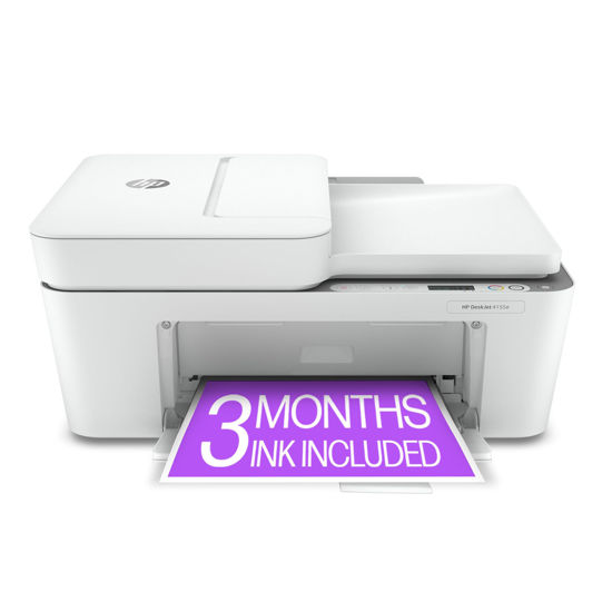 Picture of HP DeskJet 4155e Wireless Color Inkjet Printer, Print, scan, copy, Easy setup, Mobile printing, Best-for home, 3 months of Instant Ink included,white