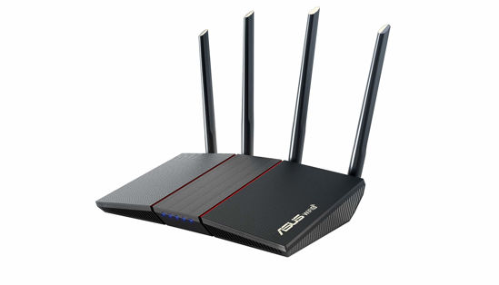 Picture of ASUS RT-AX55 AX1800 Dual Band WiFi 6 Gigabit Router, 802.11ax, Lifetime internet security, Parental Control, Mesh WiFi support, MU-MIMO, OFDMA, 4 Gigabit LAN Ports, Beamforming