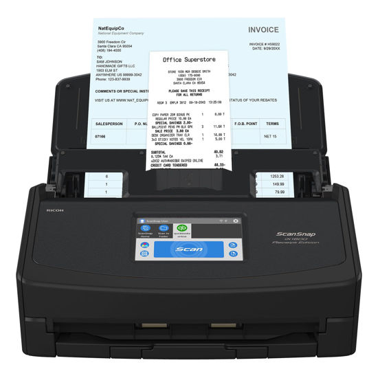 Picture of ScanSnap iX1600 Receipt Edition Color Duplex Invoice Document Scanner for Mac and PC Works with QuickBooks Online, Black