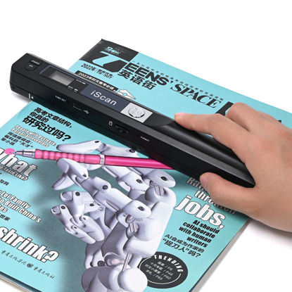 Picture of Portable Scanner, Handheld Photo Scanner, A4 Document Scanner for Picture Text Receipt Page in 300/600/900Dpi JPG PDF Format Hand Scanner Support USB Transfer Micro SD Card, No Driver