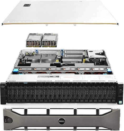 Picture of Dell PowerEdge R730xd Server 24B SFF 2U, 2X Intel Xeon E5-2690 v4 2.6Ghz (28-cores Total), 128GB DDR4 RAM, 4X 1.2TB 10K SAS 2.5” 12Gb/s HDD, H730P 2GB RAID, NIC 10Gb + I350 1Gb (Renewed)