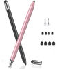 Picture of MEKO 3 in 1 Stylus Pens for Touch Screens, High Sensitivity & Precision Capacitive Stylus for Apple iPad iPhone Tablets Samsung Galaxy All Universal Touchscreen Devices (2 Pack-Black/Rose Gold)