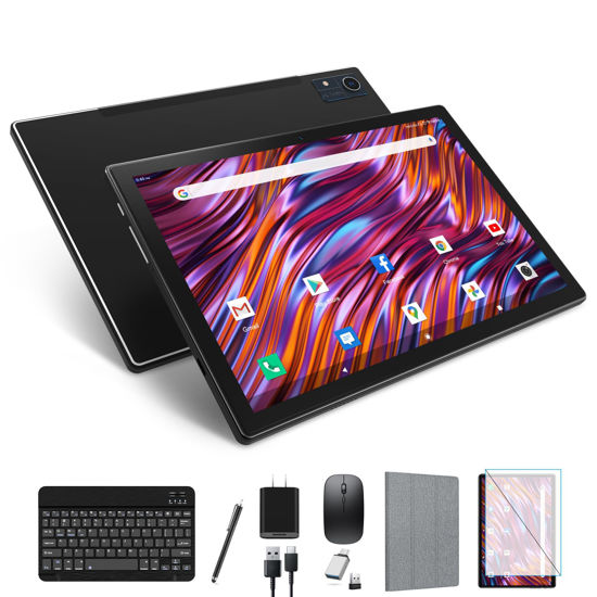 Picture of Latest 2024 Android 13 Tablet, 128GB+16(8+8 Expand)GB/512GB Expandable, Octa-Core Tablet with 5G WiFi, 8000mAh Battery, 10.1 inch Tablet with 21MP Camera, Tablet with Keyboard, Bluetooth, Mouse, Case.