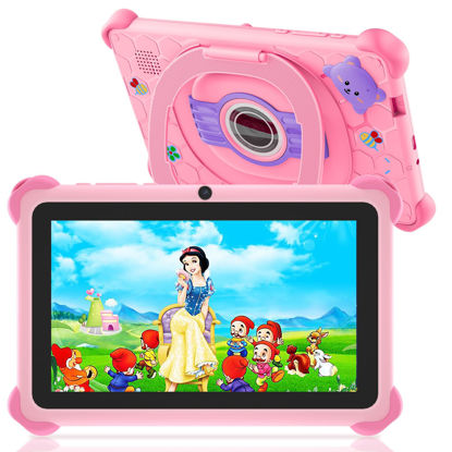 Picture of Kids Tablet, 7 inch Toddler Tablet for Kids, 32GB Toddler Tablet, Tablets for Kids with Case Included, Parental Control, Dual Camera, GMS, WiFi (Pink)