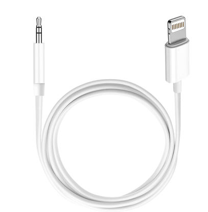 Picture of (Apple MFi Certified) iPhone AUX Cord for iPhone,Lightning to 1/8 Inch Audio Cable,3.3ft, Headphone Jack Adapter Male Aux Stereo Audio Cable Compatible for iPhone 14/13/12/11/XR/X/8/7 (White)