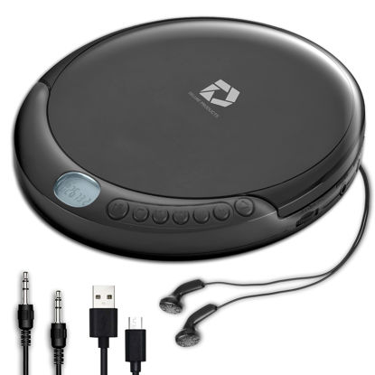 Picture of Deluxe Products CD Player Portable with 60 Second Anti Skip, Stereo Earbuds, Includes Aux in Cable and AC USB Power Cable for use at Home or in Car