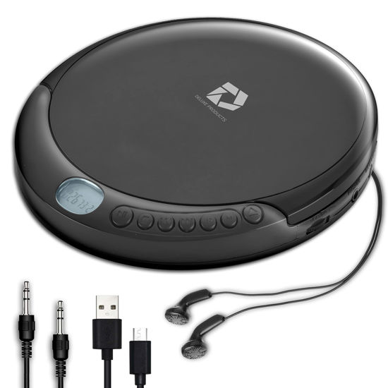 Picture of Deluxe Products CD Player Portable with 60 Second Anti Skip, Stereo Earbuds, Includes Aux in Cable and AC USB Power Cable for use at Home or in Car