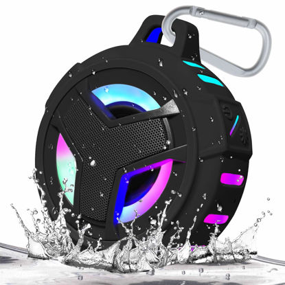 Picture of EBODA Bluetooth Shower Speaker, Portable Bluetooth Speakers, IP67 Waterproof Wireless Speaker with LED Light, Floating, 2000mAh, True Wireless Stereo for Kayak, Beach, Gifts for unisex -Black