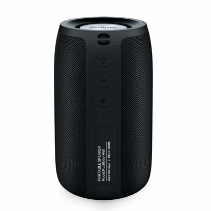 Picture of Bluetooth Speaker,MusiBaby Speaker,Wireless,Outdoor, Waterproof,Portable Speaker,Dual Pairing, Bluetooth 5.0,Loud Stereo,Booming Bass,24H Playtime for Home&Party, (BLK)