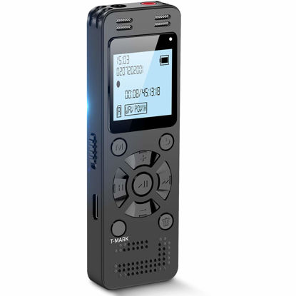 Picture of 128GB Digital Voice Recorder for Lectures Meetings - EVIDA 9296 Hours Voice Activated Recording Device Audio Recorder with Playback,Password