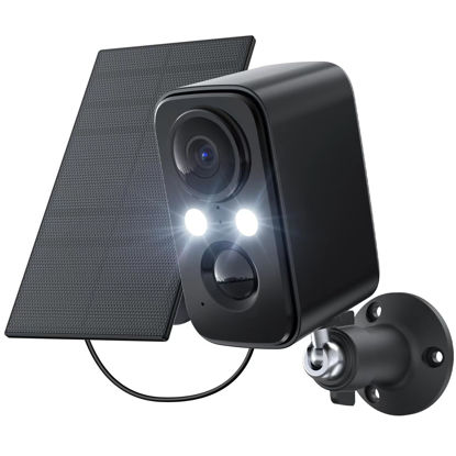 Picture of IHOXTX Security Cameras Wireless Outdoor: Cameras for Home Security WiFi Camera with Solar Panel Battery Powered Surveillance System Kit Motion Sensor Alarm Floodlight Night Vision IP66 Waterproof