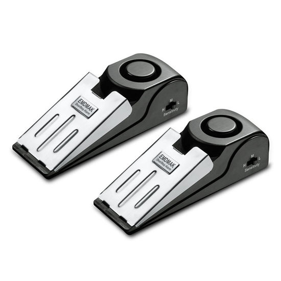 Picture of EMDMAK Door Stop Alarm with 120DB Siren Door Stop for Home & Travel (Black) (Pack of 2)