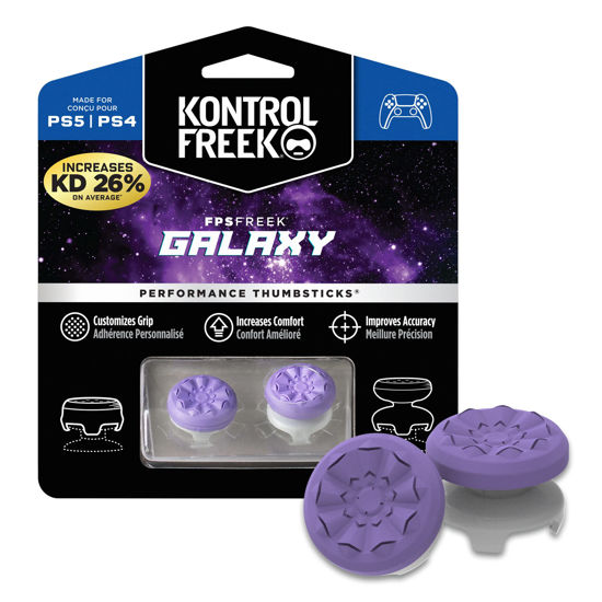 Picture of KontrolFreek FPS Freek Galaxy Purple for PlayStation 4 (PS4) and PlayStation 5 (PS5) | Performance Thumbsticks | 1 High-Rise, 1 Mid-Rise | Purple