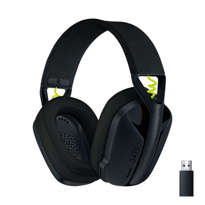 Picture of Logitech G435 LIGHTSPEED Wireless Bluetooth Gaming Headset - Lightweight, built-in mics, 18h battery, compatible with Dolby Atmos, PC, PS4, PS5, Nintendo Switch, Mobile - Black