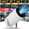 Picture of Mini Projector with WIFI 6 and Bluetooth, 4K 1080P Support Portable Projector 180° Rotatable 130'' Screen Movie Projector Auto Keystone Compatible for Laptop, PC, Smartphone (White)